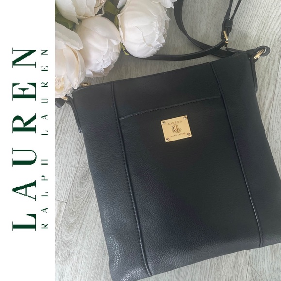 LRL Leather crossbody shoulder bag | Black - Picture 8 of 16